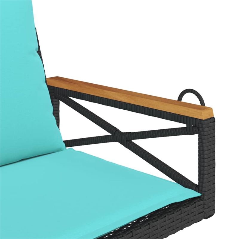 vidaXL Swing Bench with Cushions Black 24.8