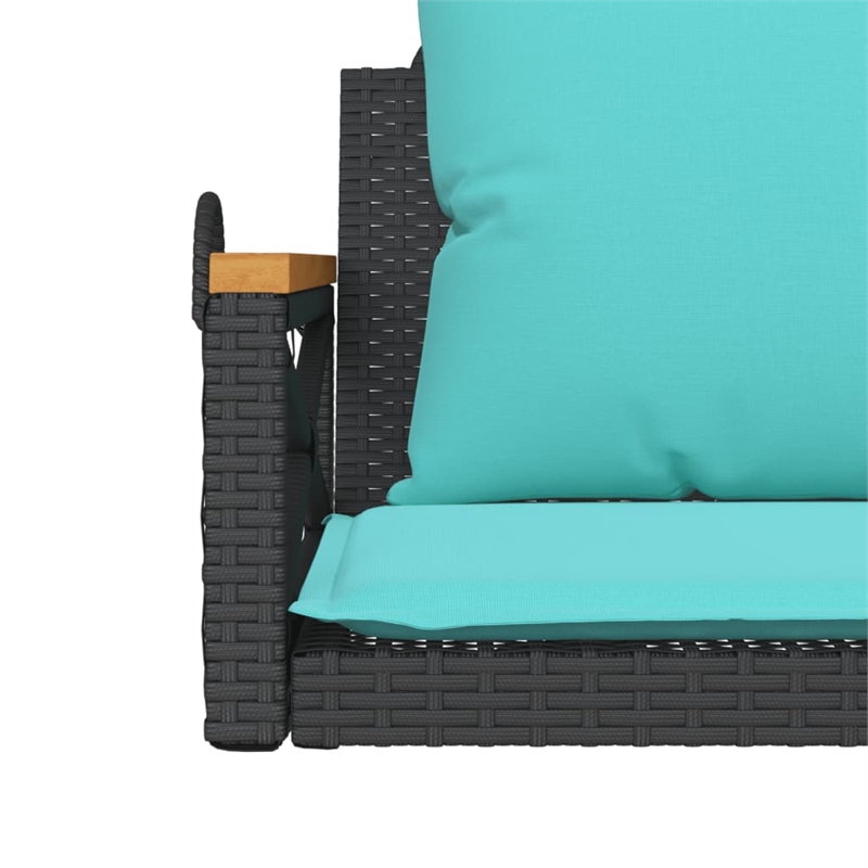 vidaXL Swing Bench with Cushions Black 24.8