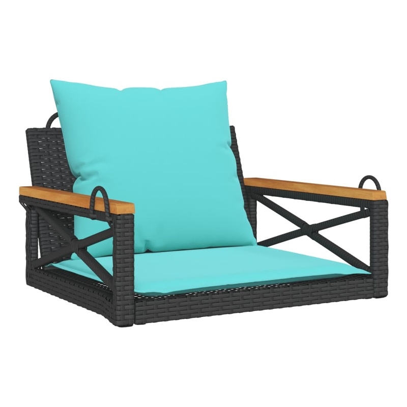 vidaXL Swing Bench with Cushions Black 24.8