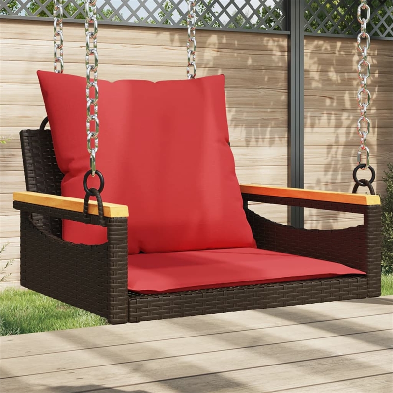 vidaXL Swing Bench with Cushions Brown 24.8