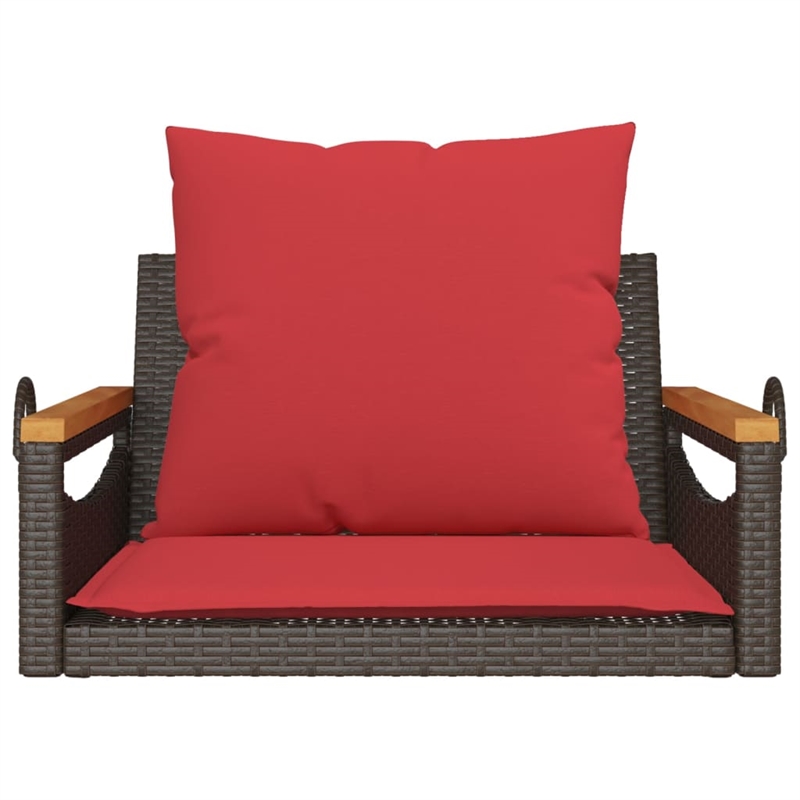 vidaXL Swing Bench with Cushions Brown 24.8