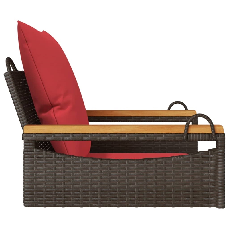 vidaXL Swing Bench with Cushions Brown 24.8