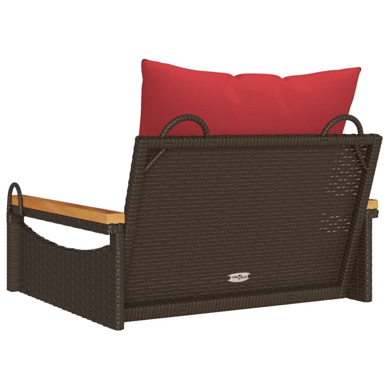 vidaXL Swing Bench with Cushions Brown 24.8
