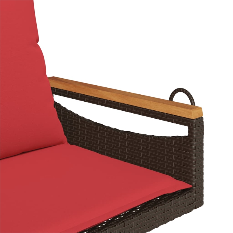 vidaXL Swing Bench with Cushions Brown 24.8