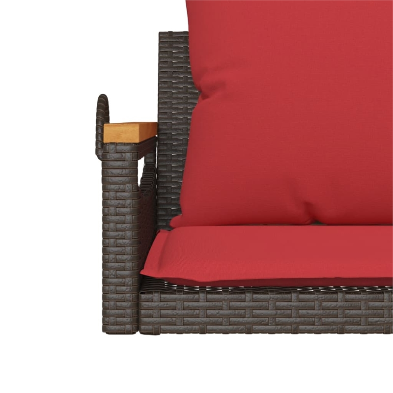 vidaXL Swing Bench with Cushions Brown 24.8