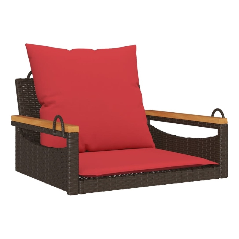 vidaXL Swing Bench with Cushions Brown 24.8