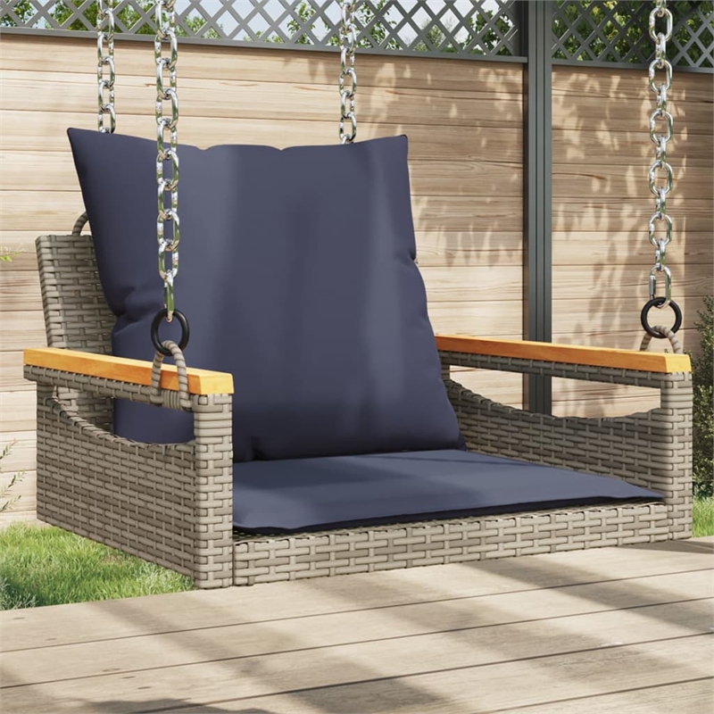 vidaXL Swing Bench with Cushions Gray 24.8