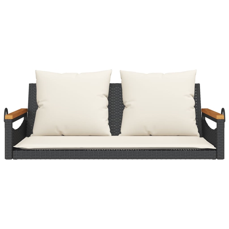 vidaXL Swing Bench with Cushions Black 42.9