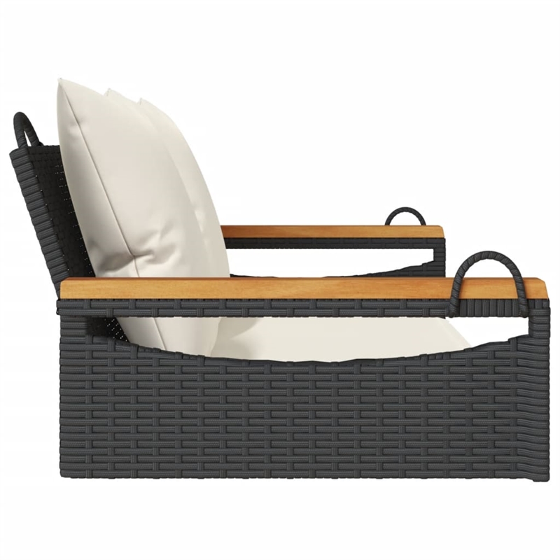vidaXL Swing Bench with Cushions Black 42.9