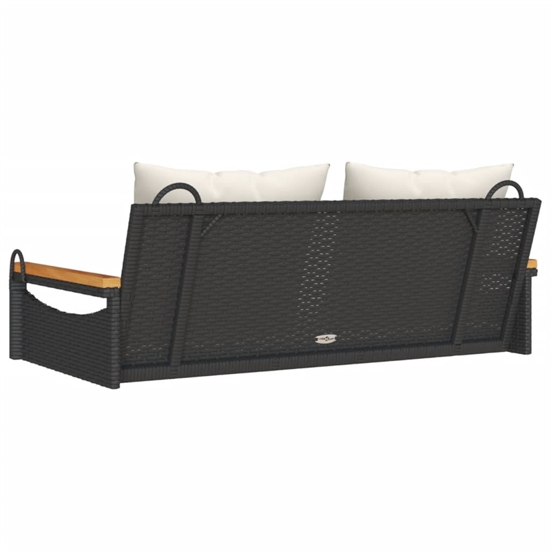vidaXL Swing Bench with Cushions Black 42.9
