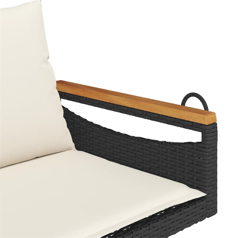 vidaXL Swing Bench with Cushions Black 42.9