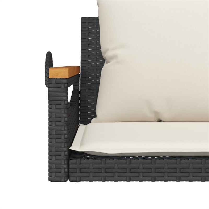 vidaXL Swing Bench with Cushions Black 42.9