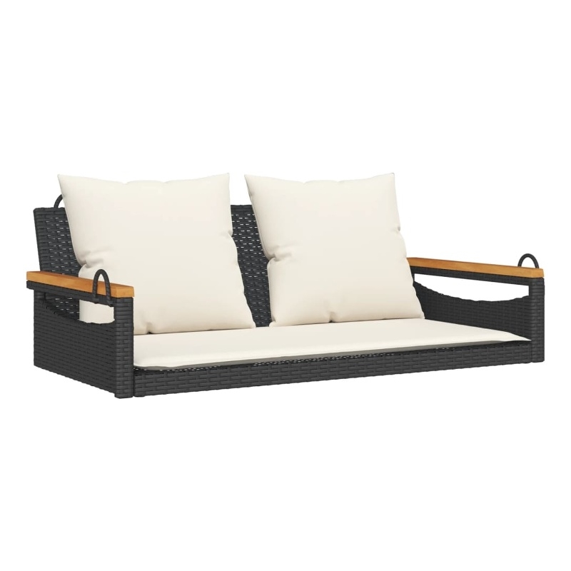 vidaXL Swing Bench with Cushions Black 42.9