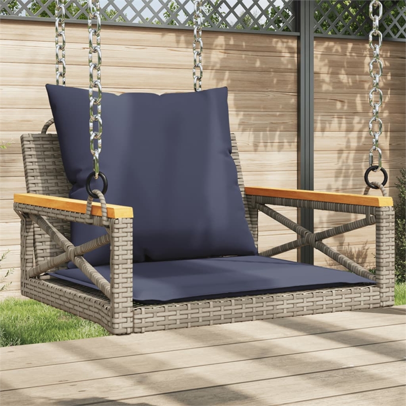 vidaXL Swing Bench with Cushions Gray 24.8