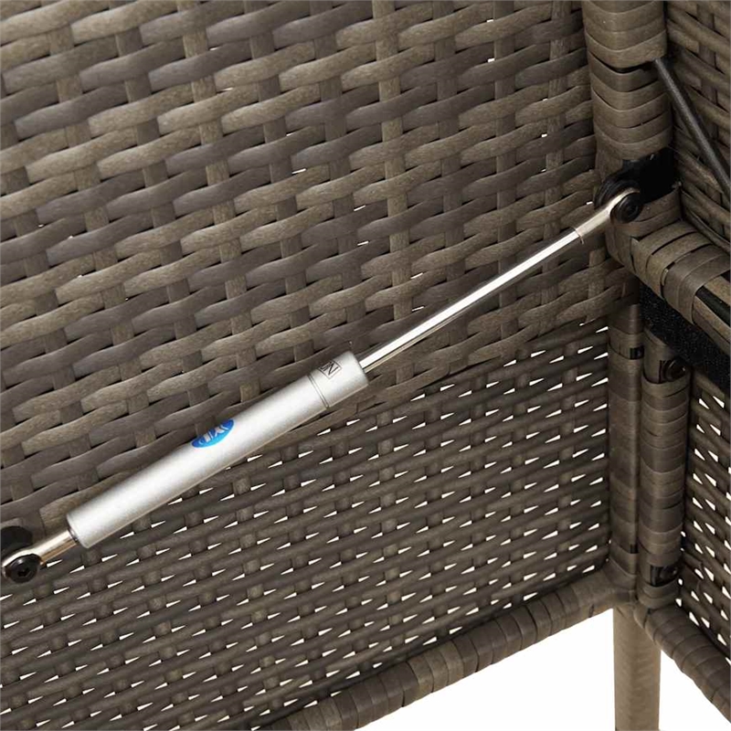 vidaXL Patio Bench with Cushions Gray Poly Rattan