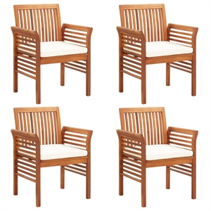 vidaXL Patio Dining Chairs with Cushions 4 pcs Solid Wood Acacia