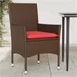 vidaXL Patio Chairs with Cushions 2 pcs Brown Poly Rattan