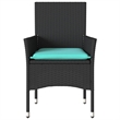 vidaXL Patio Chairs with Cushions 2 pcs Black Poly Rattan