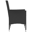 vidaXL Patio Chairs with Cushions 2 pcs Black Poly Rattan