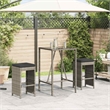 vidaXL Patio Bar Stools with Cushions 2 pcs Gray Poly Rattan