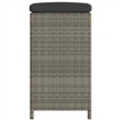 vidaXL Patio Bar Stools with Cushions 2 pcs Gray Poly Rattan