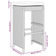 vidaXL Patio Bar Stools with Cushions 2 pcs Gray Poly Rattan