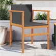 vidaXL Patio Chairs 2 pcs Black Poly Rattan&Solid Wood
