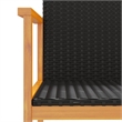 vidaXL Patio Chairs 2 pcs Black Poly Rattan&Solid Wood
