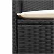 vidaXL Patio Chairs with Cushions 2 pcs Black Poly Rattan&Solid Wood