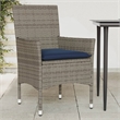 vidaXL Patio Chairs with Cushions 2 pcs Grey Poly Rattan