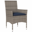 vidaXL Patio Chairs with Cushions 2 pcs Grey Poly Rattan