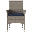 vidaXL Patio Chairs with Cushions 2 pcs Grey Poly Rattan