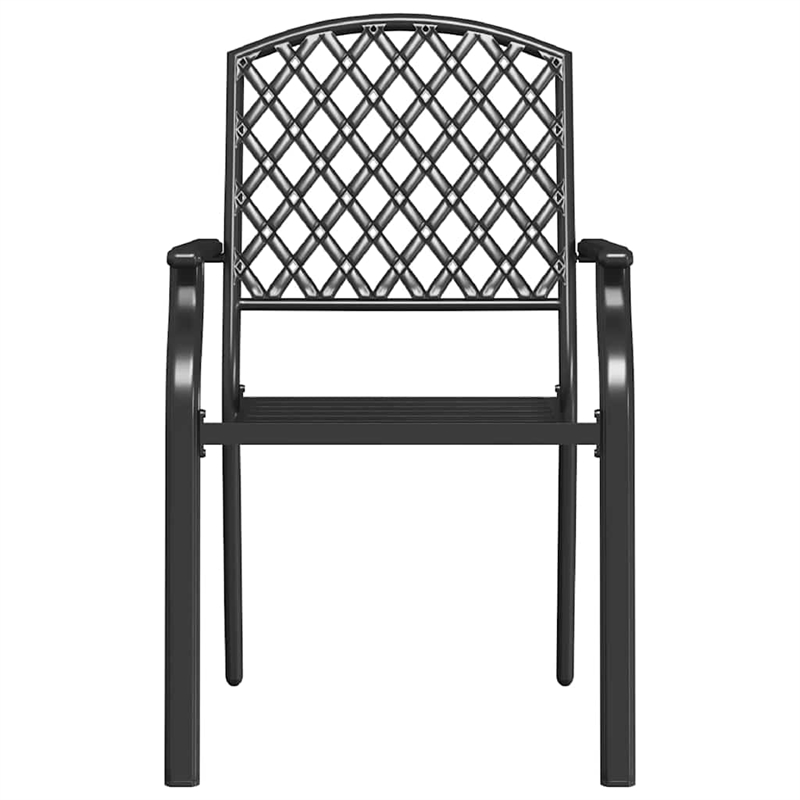 vidaXL Stackable Patio Chairs 2 pcs Steel Anthracite