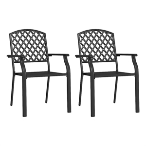 vidaXL Stackable Patio Chairs 2 pcs Steel Anthracite