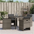 vidaXL Patio Chairs with Cushions 4 pcs Gray Poly Rattan