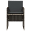 vidaXL Patio Chairs with Cushions 4 pcs Gray Poly Rattan