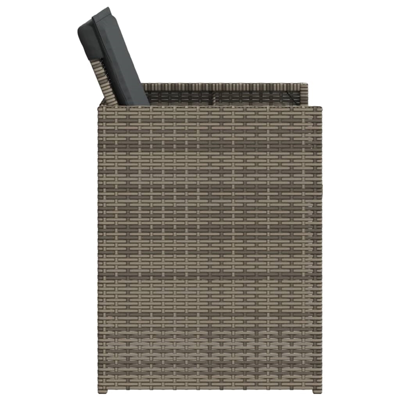 vidaXL Patio Chairs with Cushions 4 pcs Gray Poly Rattan