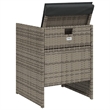 vidaXL Patio Chairs with Cushions 4 pcs Gray Poly Rattan