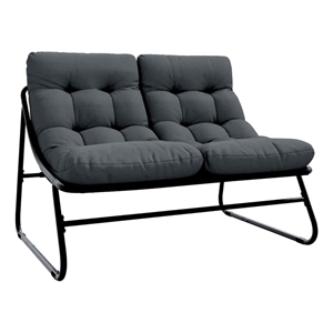 vidaXL Garden Furniture with Cushion Black 43.31 x 31.89 x 27.95 in