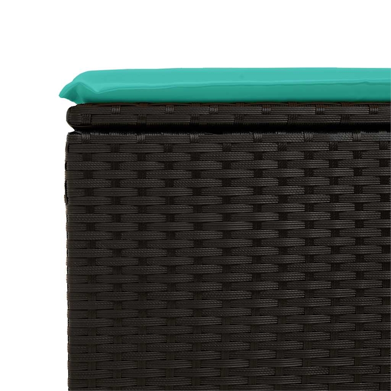 vidaXL 2 Piece Patio Sofa Set with Cushions Black Poly Rattan Acacia