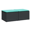 vidaXL 2 Piece Patio Sofa Set with Cushions Black Poly Rattan Acacia