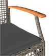 vidaXL 3 Piece Bistro Set with Cushions Gray Poly Rattan Acacia Wood