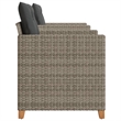 vidaXL 3 Piece Bistro Set with Cushions Gray Poly Rattan Acacia Wood