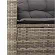vidaXL 3 Piece Bistro Set with Cushions Gray Poly Rattan Acacia Wood