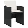 vidaXL 7 Piece Patio Dining Set with Cushions Black Poly Rattan