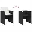 vidaXL 7 Piece Patio Dining Set with Cushions Black Poly Rattan