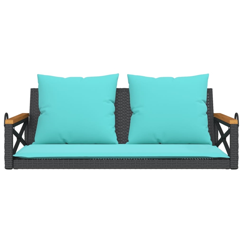 vidaXL Swing Bench with Cushions Black 42.9