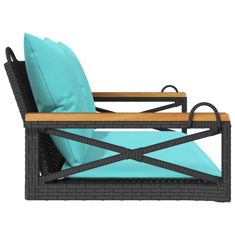 vidaXL Swing Bench with Cushions Black 42.9
