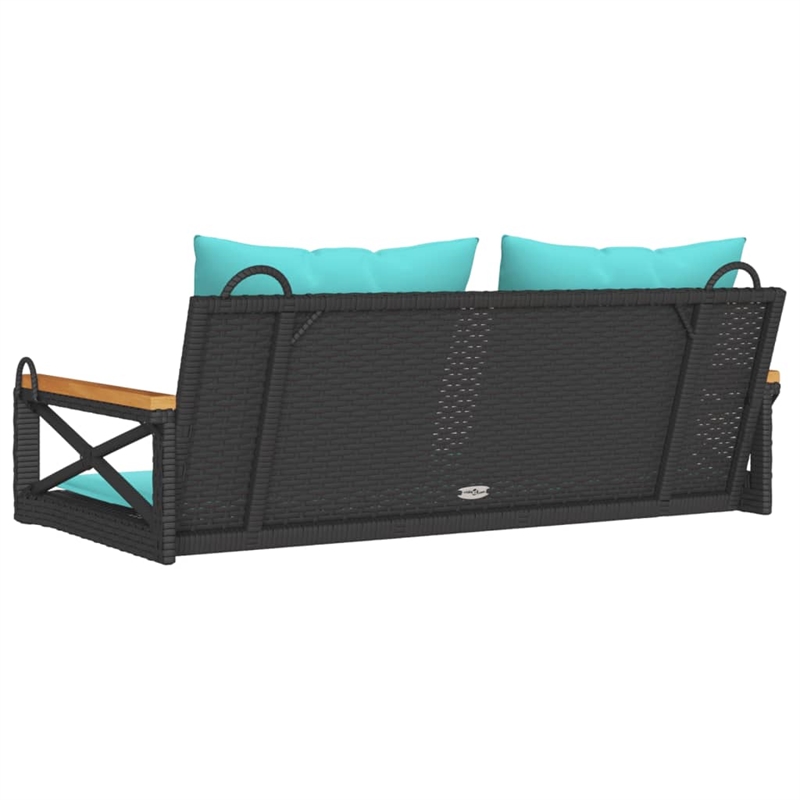 vidaXL Swing Bench with Cushions Black 42.9
