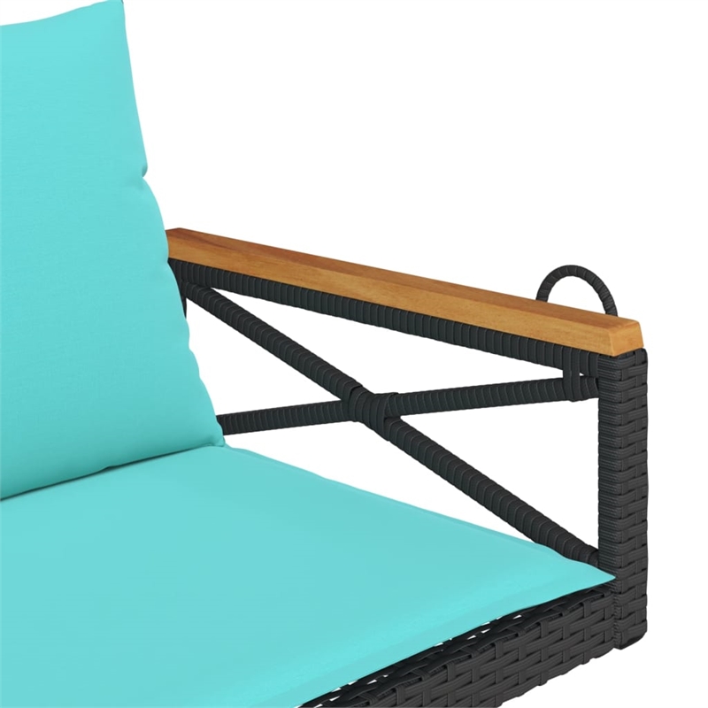 vidaXL Swing Bench with Cushions Black 42.9